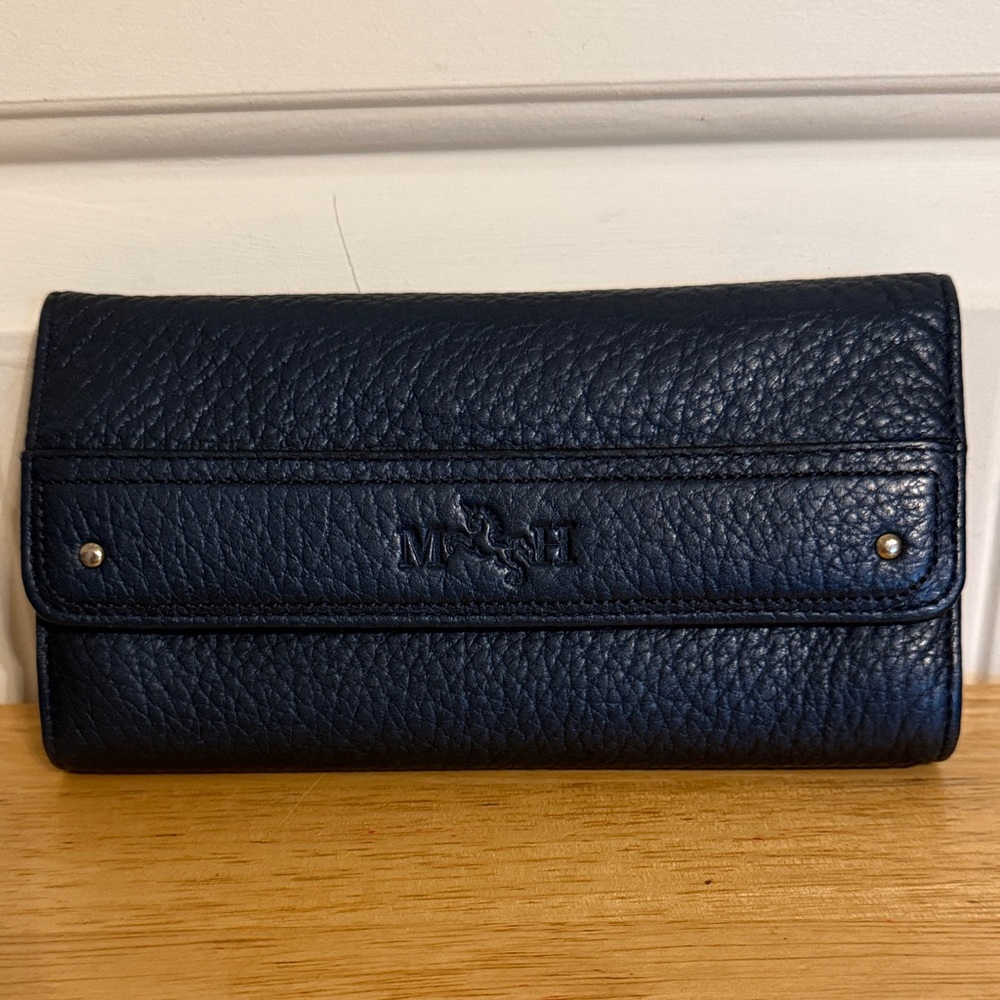 Olive and Navy Leather Wallet